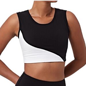 Black and White Halara Women's Crop Top